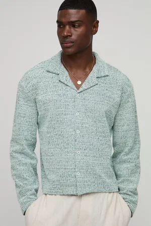 Boohoo Mens Oversized Revere Long Sleeve Boxy Shirt