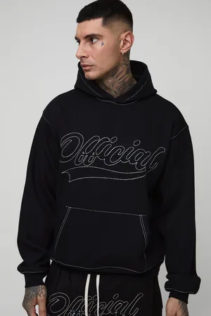 Boohoo Mens Tall Oversized Boxy Official Contrast Stitch Hoodie