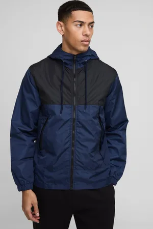 Boohoo Mens Man Regular Fit Colour Block Hooded Windbreaker