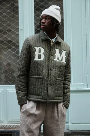 Boohoo Mens Regular Fit Quilted Applique Harrington Jacket