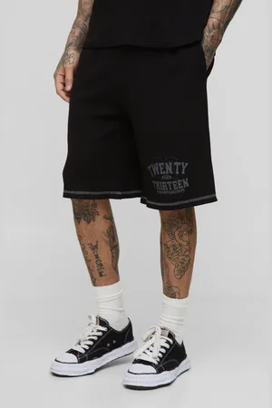 Boohoo Mens Tall Oversized Waffle Graphic Shorts