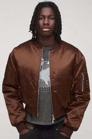 Boohoo Mens Boxy Fit Nylon Baby Bomber Jacket