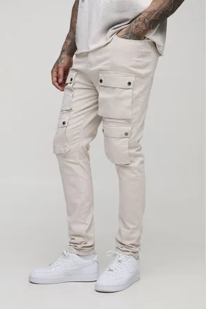 Boohoo Mens Tall Fixed Waist Multi Cargo Skinny Cargo Trousers