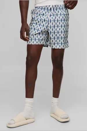 Boohoo Mens Pattern Printed Mid Length Swim Short