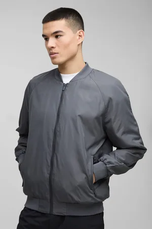 Boohoo Mens Regular Fit Lightweight Nylon Raglan Bomber Jacket