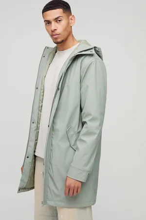 Boohoo Mens Regular Fit Longline Shower Resistant Mac Jacket