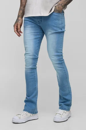 Boohoo Mens Tall Super Ripped Stretch Skinny Flared Jeans
