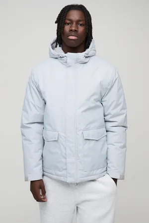 Boohoo Mens Regular Fit Hooded Parka Jacket