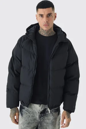 Boohoo Mens Tall Man Regular Fit Hooded Puffer Coat In