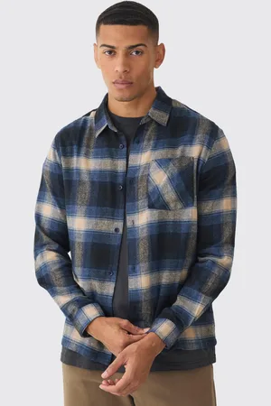 Boohoo Mens Regular Fit Long Sleeve Check Shirt