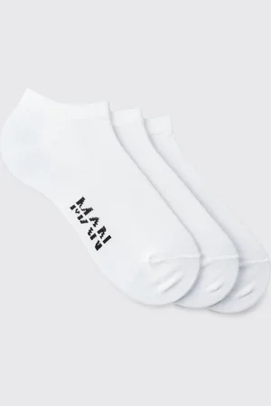 Boohoo Mens 3 Pack Man Sole Logo Trainer Socks