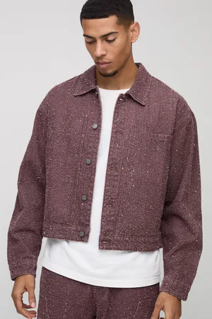Boohoo Mens Boxy Textured Carpenter Denim Jacket