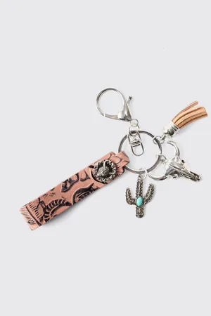 Boohoo Mens Western Fringe Keychain