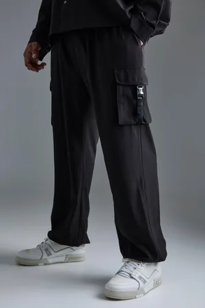 Boohoo Mens Plus Technical Stretch Elasticated Waist Utility Cargo Trouser