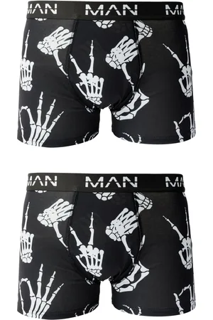 Boohoo Mens Man Skeleton Hand Printed Boxers