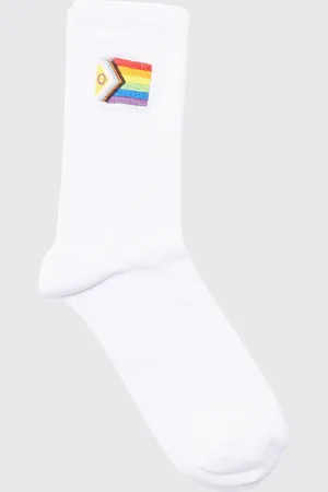 Boohoo Mens Pride Inclusive Flag Embroidered Socks