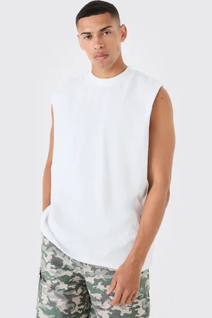 Boohoo Mens Regular Fit Drop Armhole Extended Neck vest