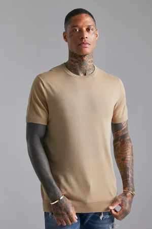 Boohoo Mens Basic Knitted T-Shirt