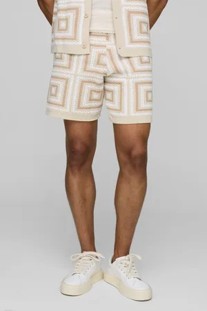 Boohoo Mens Relaxed Crochet Knit Short
