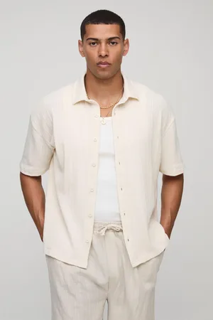 Boohoo Mens Ribbed Oversized Short Sleeve Shirt