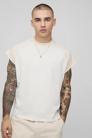 Boohoo Mens Oversized Boxy Contrast Panel Raglan Sleeve vest