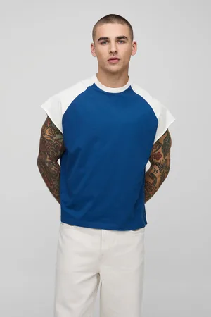 Boohoo Mens Oversized Boxy Contrast Panel Raglan Sleeve vest