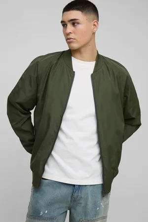 Boohoo Mens Regular Fit Lightweight Nylon Raglan Bomber Jacket