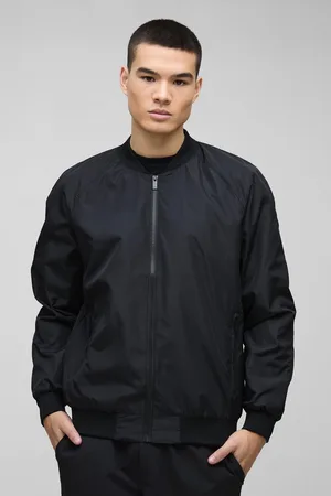 Boohoo Mens Regular Fit Lightweight Nylon Raglan Bomber Jacket