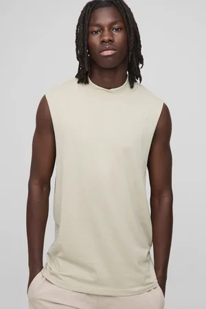 Boohoo Mens Regular Fit Basic Drop Armhole Extended Neck vest