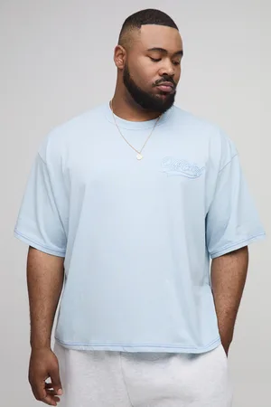 Boohoo Mens Plus Oversized Boxy Official Contrast Stitch T-Shirt