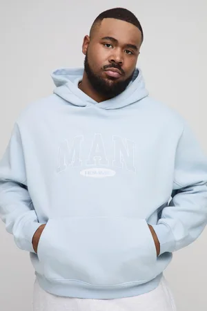 Boohoo Mens Plus Oversized Boxy MAN Applique Hoodie