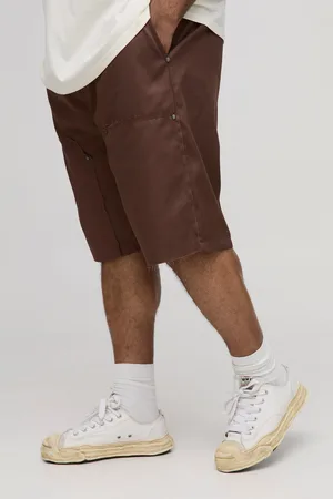 Boohoo Mens Plus Relaxed Fit Elasticated Carpenter Shorts