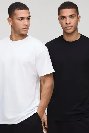 Boohoo Mens 2 Pack Basic Regular Fit Crew Neck T-Shirts