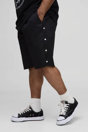 Boohoo Mens Plus Relaxed Fit Popper Side Drawcord Shorts