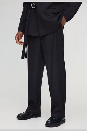 Boohoo Mens Relaxed Fit Tie Waistband Tailored Trouser