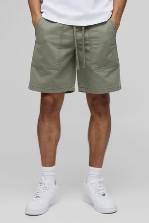Boohoo Mens Elasticated Waist Extended Drawcords Twill Shorts