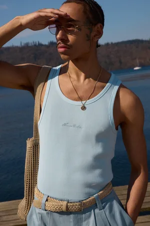 Boohoo Mens Slim Fit BHM Collection Ribbed Vest