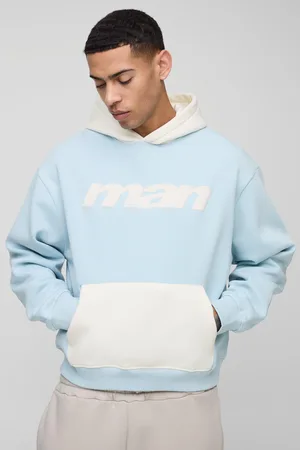 Boohoo Mens Oversized Boxy Man Colour Block Hoodie