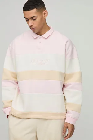 Boohoo Mens Oversized Man Stripe Rugby Polo