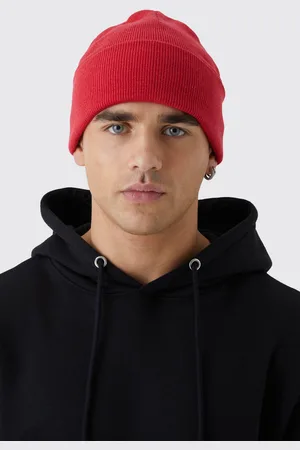 Boohoo Mens Flat Knit Classic Beanie