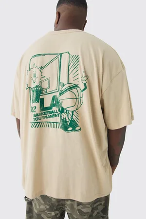 Boohoo Mens Plus Oversized LA Basketball Graphic T-Shirt