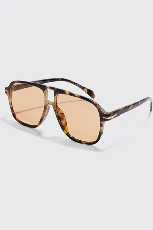 Boohoo Mens Plastic Aviator Clear Lens Sunglasses
