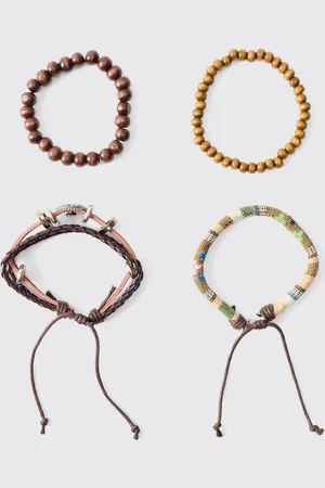 Boohoo Mens Mixed Bead Compass Bracelets