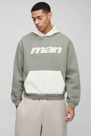 Boohoo Mens Oversized Boxy Man Colour Block Hoodie