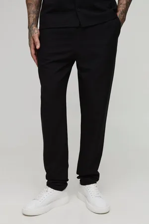 Boohoo Mens Tall Elasticated Waist Technical Stretch Slim Trousers