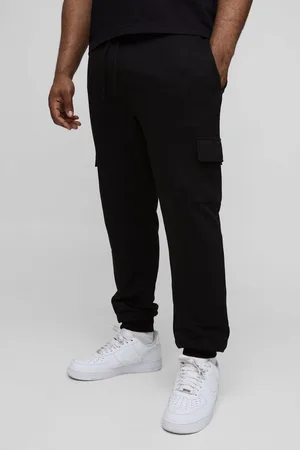 Boohoo Mens Plus 260GSM Loopback Skinny Fit Basic Cargo Joggers