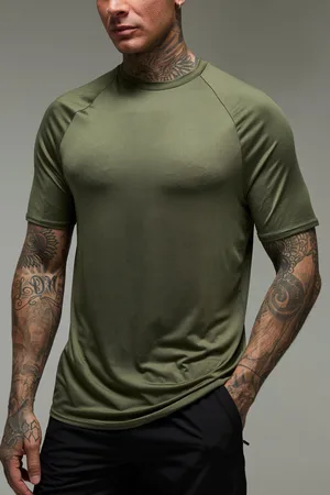 Boohoo Mens Tall Man Active Lightweight Essentials Gym Regular Fit Raglan T-shirt