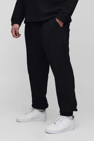 Boohoo Mens Plus Jacquard Regular Pin Tuck Joggers
