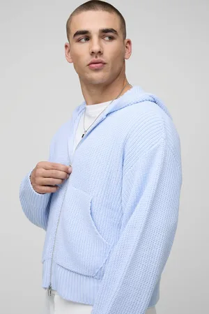 Boohoo Mens Boxy Fit Knitted Hoodie
