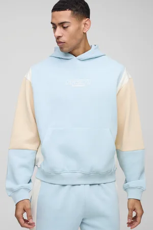 Boohoo Mens Oversized Boxy Man Colour Block Hoodie